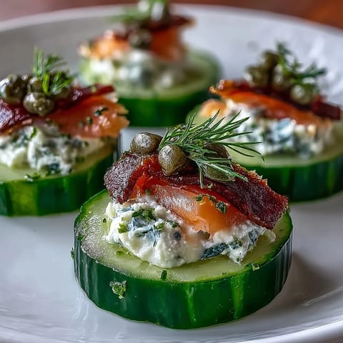 Cucumber Bites with Salmon