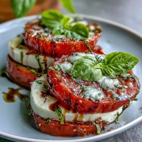 Caprese Salad Basil Oil Drizzle