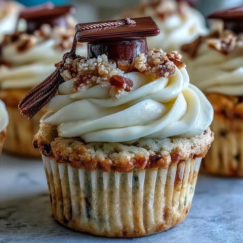 Simple Graduation Cupcakes with Cap Fondant Toppers: moist vanilla cupcakes topped with creamy buttercream and edible fondant graduation caps.