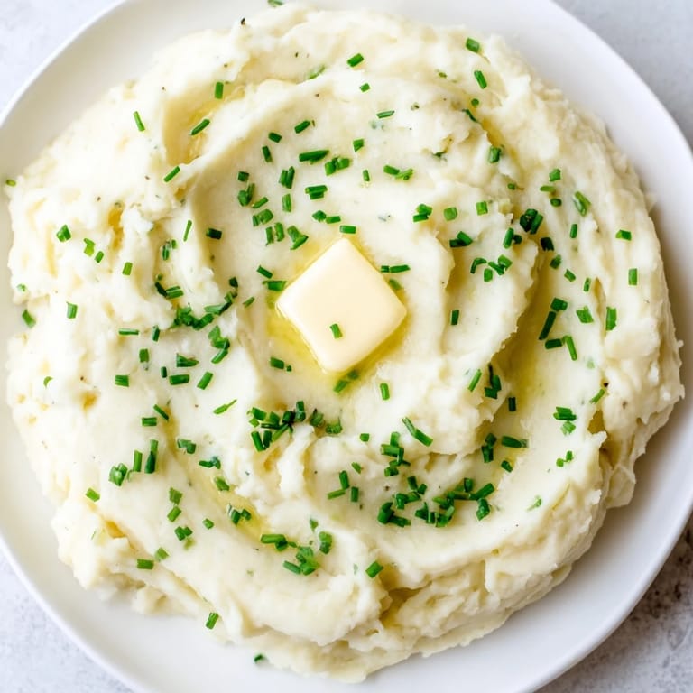 Buttery, golden mashed potatoes, perfect for a cozy dinner, a delicious vegetarian option.
