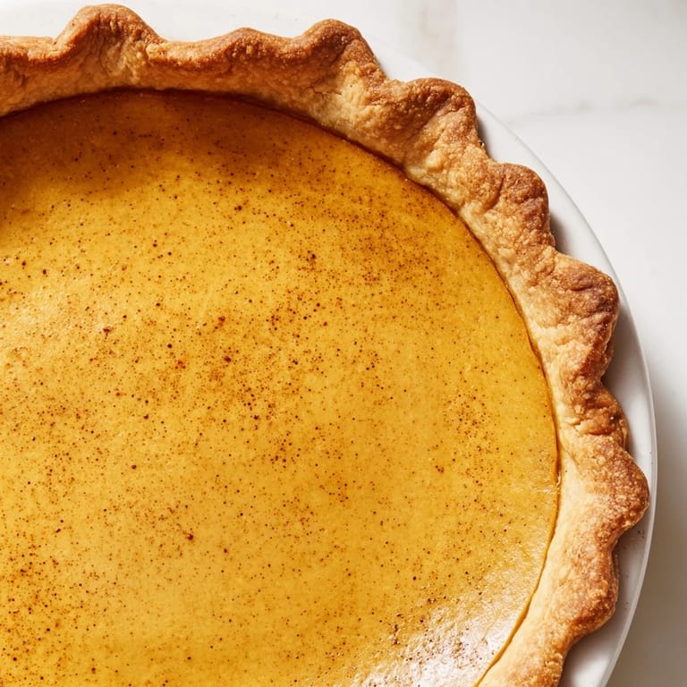 Homemade pumpkin pie, a classic American dessert with a flaky crust and rich filling.