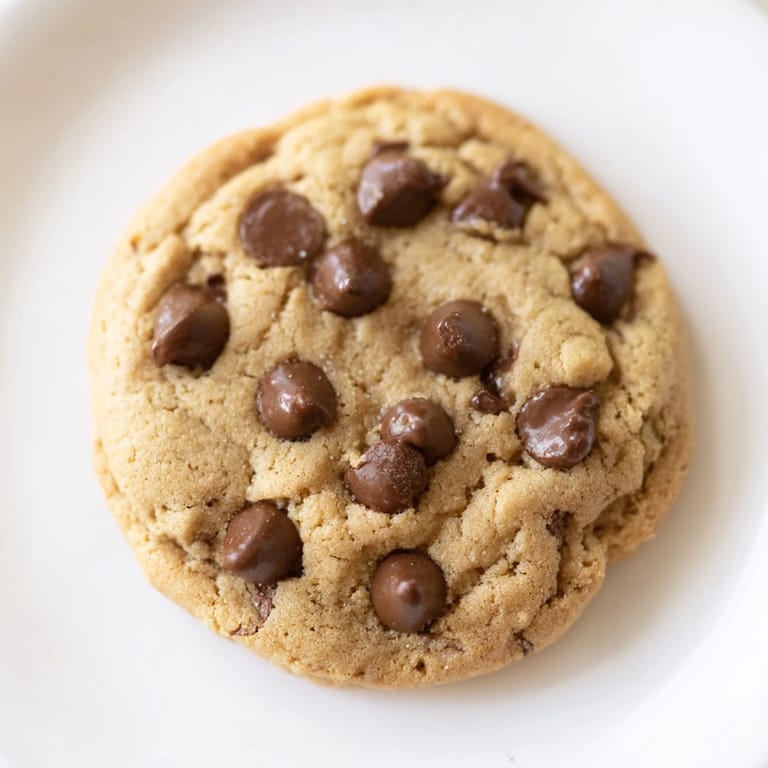 A stack of delicious chocolate chip cookies, with visible pools of melted chocolate, perfect for dessert.