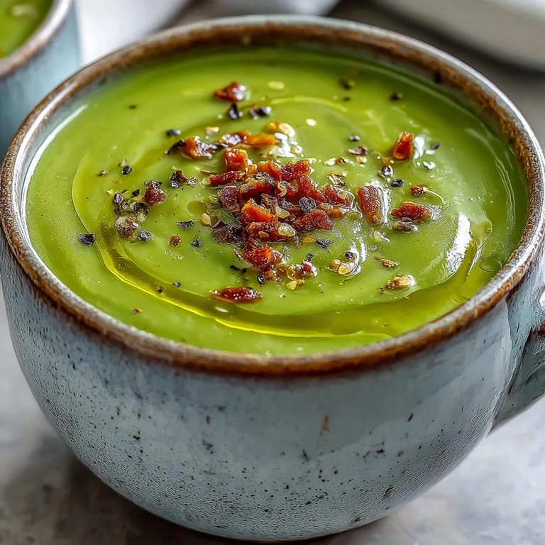 Rustic pot of hearty Split Pea Soup simmering, featuring vibrant green peas and diced vegetables.