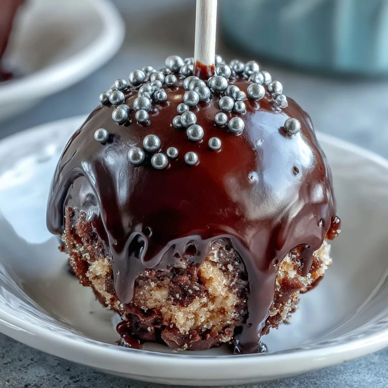 Chocolate cake pops shaped like miniature pots, coated in rich black candy melts and topped with golden candy coins for a lucky treat.