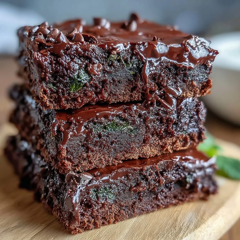 Festive green-tinted brownie bites packed with chocolate chips and mint extract, ideal for holiday dessert platters.