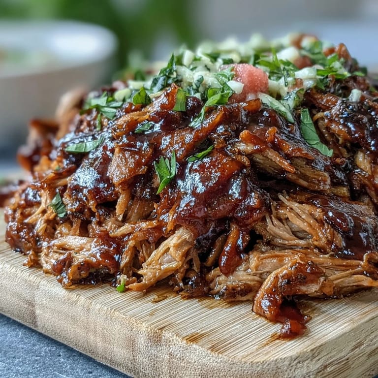 Delicious Juneteenth BBQ pulled pork beside a colorful, crisp watermelon slaw.