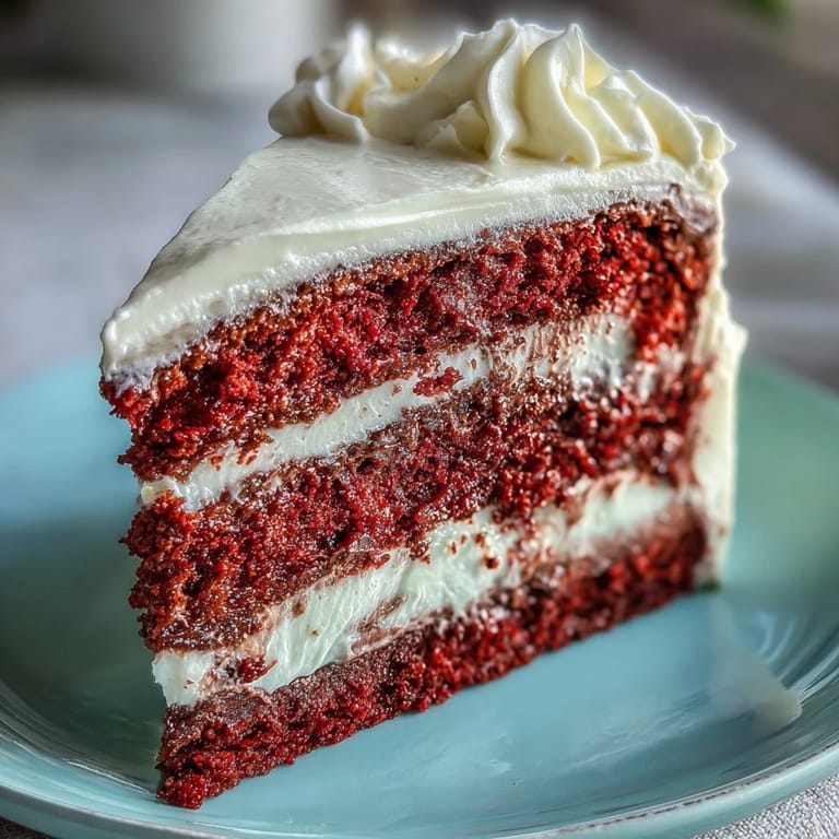 Luscious slice of Juneteenth Red Velvet Cake, a classic festive dessert.