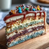 Cinco de Mayo Piñata Cake with vibrant rainbow layers and a candy-filled center for festive celebrations.